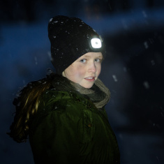 Wintermütze mit LED-Licht und USB-Anschluss - Schwarz Wintermütze mit LED-Licht und USB-Anschluss - Schwarz